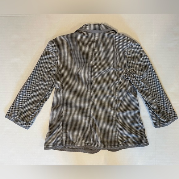 Talbots Black & White Gingham 3/4 Sleeve Button Down Jacket Size 12 - Picture 3 of 6